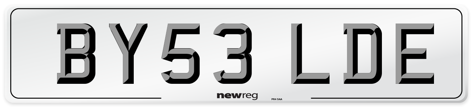 BY53 LDE Number Plate from New Reg